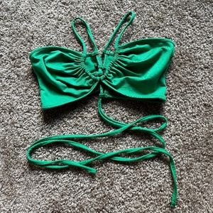 Bandeau cross tie green top size S